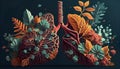 Human Lungs Connected With The Nature As Freedom And Health Concept - Generative AI