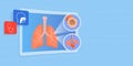 Human lungs on a digital virtual screen