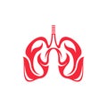 Human Lungs Fire Flame Creative Logo Royalty Free Stock Photo