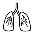 Human lungs icon with modern flat line icon style Royalty Free Stock Photo