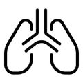 Human lungs icon, outline style