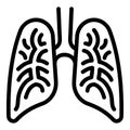 Human lungs icon, outline style Royalty Free Stock Photo