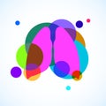 Human lungs logo, colorful circles with overlapping