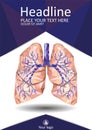 Human lungs with trachea, bronchus, bronchi, carina, in low poly Royalty Free Stock Photo