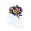 Human Machine Brain idea Model 3d render Royalty Free Stock Photo