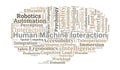 Human Machine Interaction Word Cloud. Core Concepts of Interface Design and User Experience Royalty Free Stock Photo