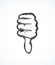 Thumb down sign. Vector drawing Royalty Free Stock Photo