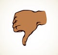 Thumb down sign. Vector drawing Royalty Free Stock Photo