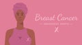 Breast cancer awareness with African woman with typography quote