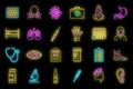 Human measles icons set vector neon