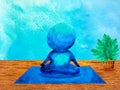 human meditate mind mental health conscious yoga chakra spiritual holistic healing breath peace abstract energy meditation connect Royalty Free Stock Photo