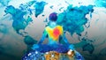 Human meditate mind mental health yoga chakra spiritual healing abstract energy meditation connect the universe power watercolor Royalty Free Stock Photo