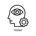 Vision vector outline Icon Design illustration. Human Mentality Symbol on White background EPS 10 File