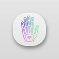 Human microchip implant in hand app icon