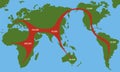 Human Migration Paths World Geographical Area Early Ages