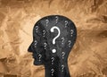 Human Mind Concept, Question Mark And Head Icon Royalty Free Stock Photo