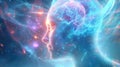 Human mind connected to energy, brain activity displaying consciousness Royalty Free Stock Photo