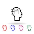 Human mind, dialogue multi color icon. Simple thin line, outline vector of human mind icons for ui and ux, website or mobile