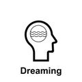 Human mind, dreaming icon. Element of human mind icon for mobile concept and web apps. Thin line Human mind, dreaming icon can be