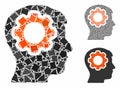 Human mind gear Mosaic Icon of Irregular Items Royalty Free Stock Photo