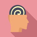 Human mind hypnosis icon, flat style