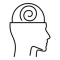 Human mind hypnosis icon, outline style