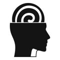 Human mind hypnosis icon, simple style