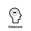 Human mind, insecure icon. Element of human mind icon for mobile concept and web apps. Thin line Human mind, insecure icon can be