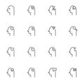 Human mind line icons set Royalty Free Stock Photo