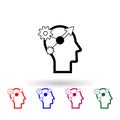 Human mind, strategy multi color icon. Simple thin line, outline vector of human mind icons for ui and ux, website or mobile Royalty Free Stock Photo