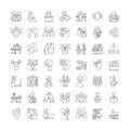 Human mindset linear icons, signs, symbols vector line illustration set