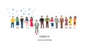 Social distancing concept COVID-19 group of people vector illustration Royalty Free Stock Photo