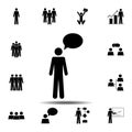 Human monologue icon. Simple glyph, flat vector element of People icons set for UI and UX, website or mobile application Royalty Free Stock Photo