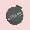 Human mood at work and personal life. Burning fuse accumulate daily stress, pression and emotional overload.