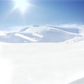 Human on mountain, winter, snow