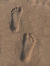 Human natural foot print on sand