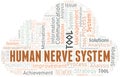 Human Nerve System typography vector word cloud.