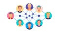 Human Network for Social Connection & Collaboration, vector design Generative AI Royalty Free Stock Photo