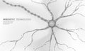Human neuron low poly anatomy concept. Artificial neural network technology science medicine cloud computing. AI 3D