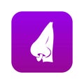 Human nose with piercing icon digital purple Royalty Free Stock Photo