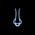 Human nose with piercing icon in neon style. One of Life style collection icon can be used for UI, UX Royalty Free Stock Photo