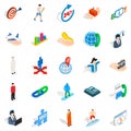 Human occupation icons set, isometric style