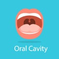 Human oral cavity. Opened mouth. Idea of dental