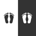 Human organ. Feet icon on black and white background Royalty Free Stock Photo