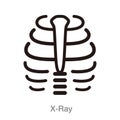 Human organ rib cage flat icon, x-ray vector illustration Royalty Free Stock Photo