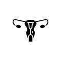 Human organ uterus line icon. Isolated vector element.