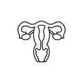 Human organ uterus color line icon. Pictogram for web page, mobile app