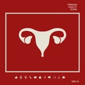 Human organs. Female uterus icon