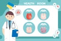 Human organs: illustration of various pathologies of mouth tongue. Healthcare vector concept.