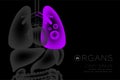 Human Organs X-ray set, Lung infection concept idea purple color